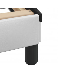 Letto con Materasso Nero e Bianco 120x200 cm in Similpelle 2