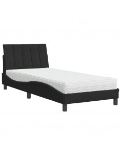 Letto con Materasso Nero 90x200 cm in Velluto 2