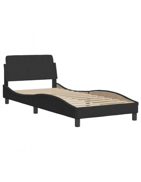 Letto con Materasso Nero 90x200 cm in Velluto