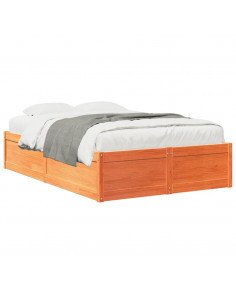 Giroletto Marrone Cera 135x190 cm in Legno Massello di Pino 2