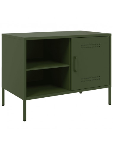 Mobili TV 2pz Verde Oliva 68x39x50,5 cm in Acciaio