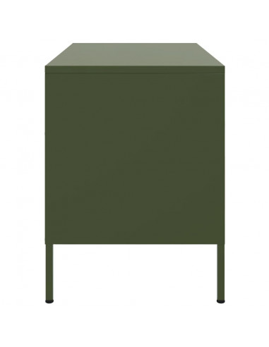 Mobili TV 2pz Verde Oliva 68x39x50,5 cm in Acciaio