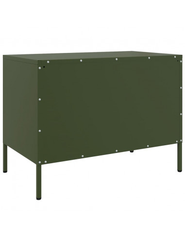 Mobili TV 2pz Verde Oliva 68x39x50,5 cm in Acciaio