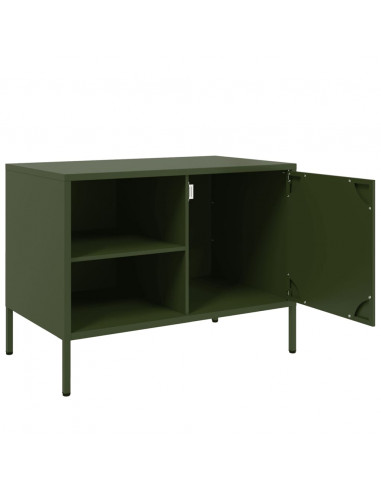 Mobili TV 2pz Verde Oliva 68x39x50,5 cm in Acciaio