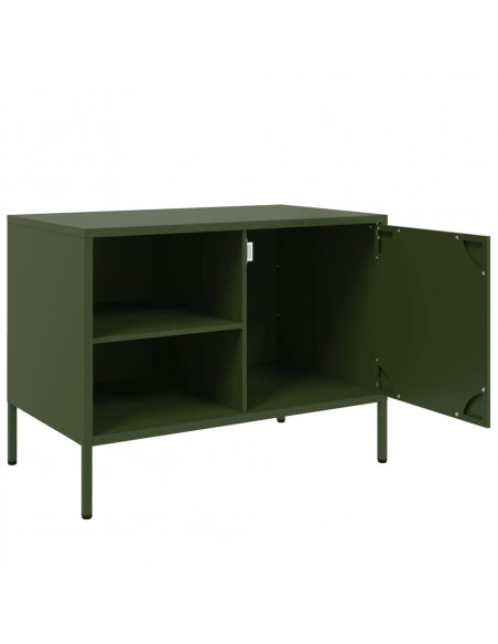 Mobili TV 2pz Verde Oliva 68x39x50,5 cm in Acciaio