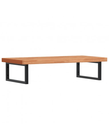 Ripiano a Parete per Lavabo in Acciaio e Massello di Faggio