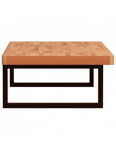 Ripiano a Parete per Lavabo in Acciaio e Massello di Faggio