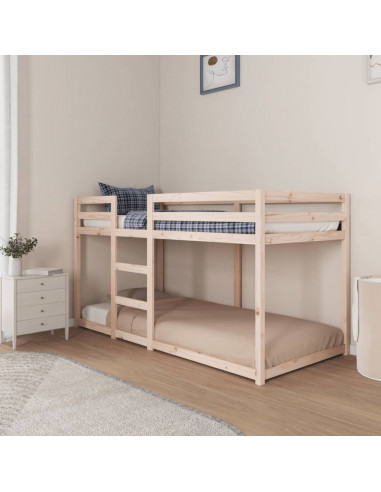 Letto a Castello 90x200 cm in Legno Massello di Pino