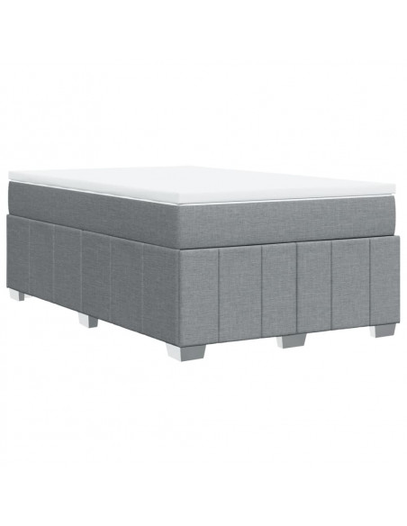 Giroletto a Molle con Materasso Grigio Chiaro 120x200cm Tessuto