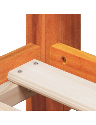 Letto a Soppalco con Tetto Marrone Cera 90x200 cm Legno di Pino