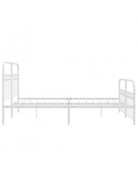 Giroletto con Testiera e Pediera Metallo Bianco 160x200 cm
