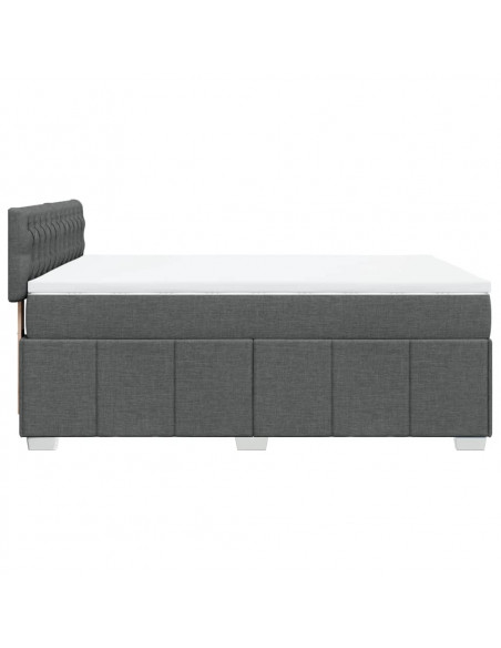 Giroletto a Molle con Materasso Grigio Scuro 160x200 cm Tessuto