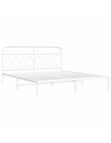 Giroletto con Testiera Metallo Bianco 193x203 cm