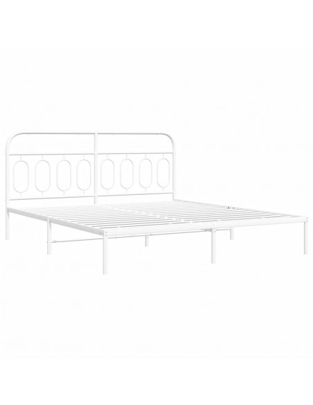 Giroletto con Testiera Metallo Bianco 193x203 cm
