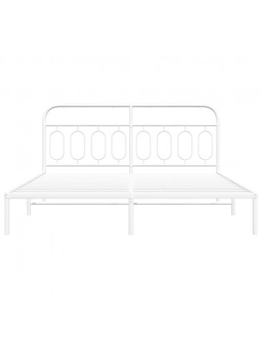 Giroletto con Testiera Metallo Bianco 193x203 cm