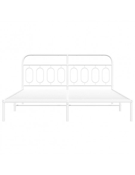 Giroletto con Testiera Metallo Bianco 193x203 cm