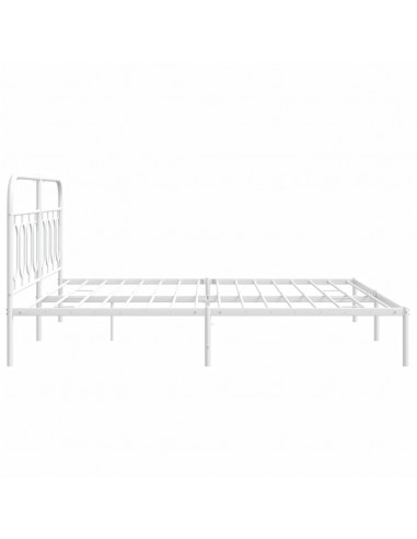 Giroletto con Testiera Metallo Bianco 193x203 cm