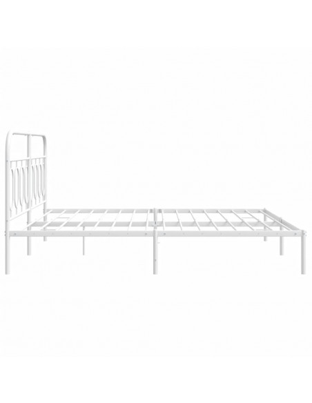 Giroletto con Testiera Metallo Bianco 193x203 cm