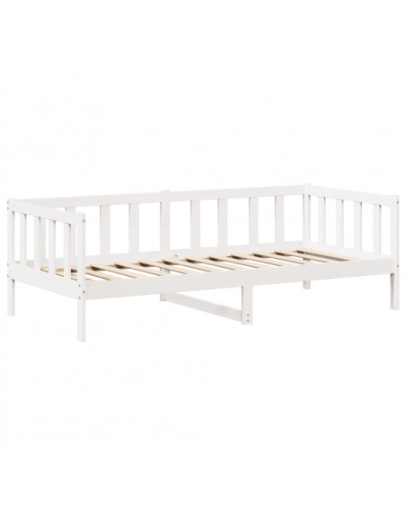 Set Dormeuse e Panca con Tetto Bianco 90x200cm Massello Pino