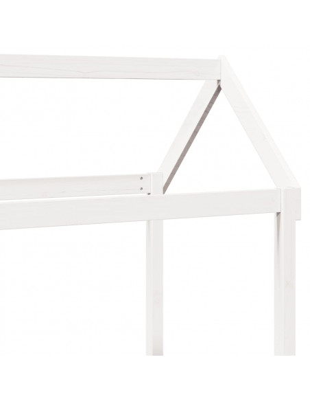 Set Dormeuse e Panca con Tetto Bianco 90x200cm Massello Pino