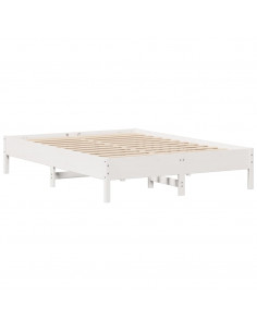 Letto senza Materasso Bianco 140x200 cm Legno Massello di Pino 2