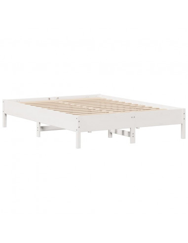Letto senza Materasso Bianco 140x200 cm Legno Massello di Pino