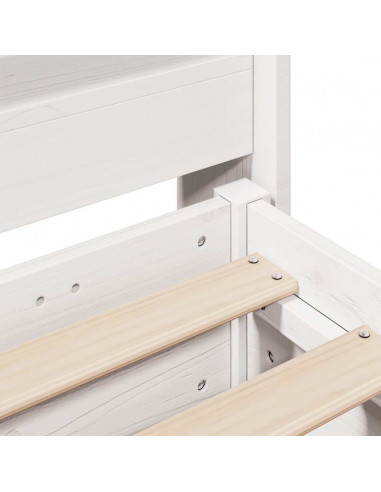 Letto senza Materasso Bianco 140x200 cm Legno Massello di Pino