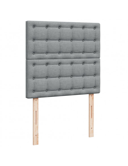 Giroletto a Molle con Materasso Grigio Chiaro 80x200 cm Tessuto