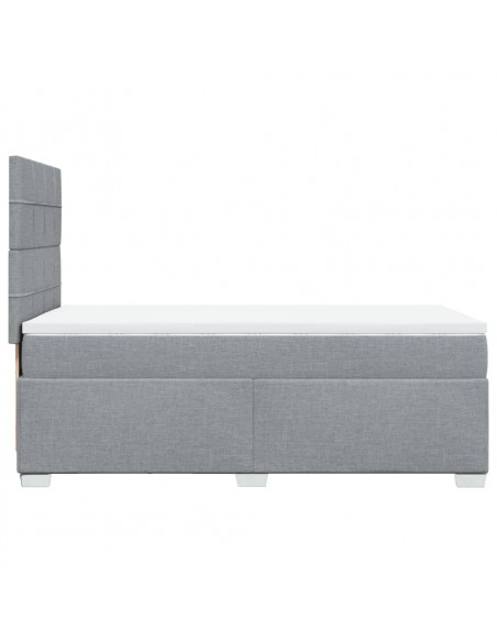 Giroletto a Molle con Materasso Grigio Chiaro 80x200 cm Tessuto