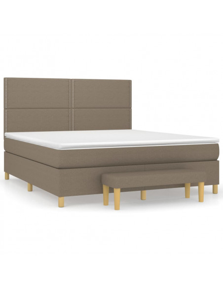 Giroletto a Molle con Materasso Tortora 160x200 cm in Tessuto