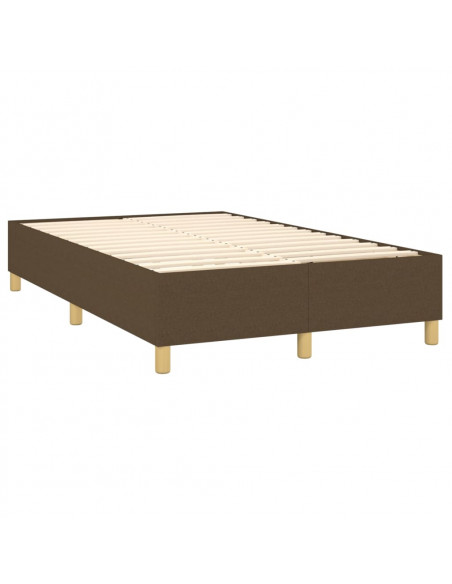 Giroletto a Molle con Materasso Marrone Scuro 120x200cm Tessuto