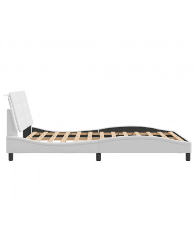 Giroletto con Luci LED Bianco 140x200 cm in Similpelle