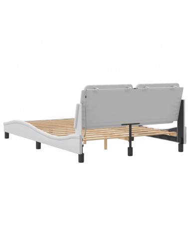 Giroletto con Luci LED Bianco 140x200 cm in Similpelle