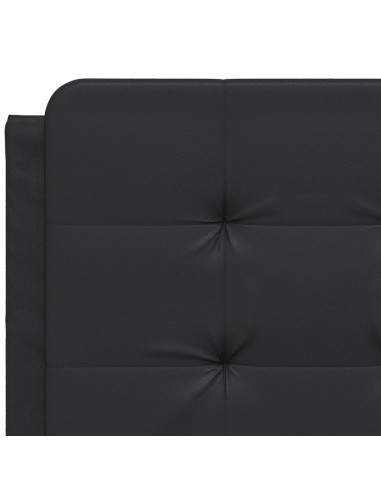 Giroletto con Testiera Nero 120x200 cm in Similpelle