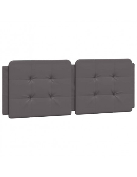 Giroletto con Testiera Grigio 140x200 cm in Similpelle