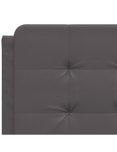 Giroletto con Testiera Grigio 140x200 cm in Similpelle