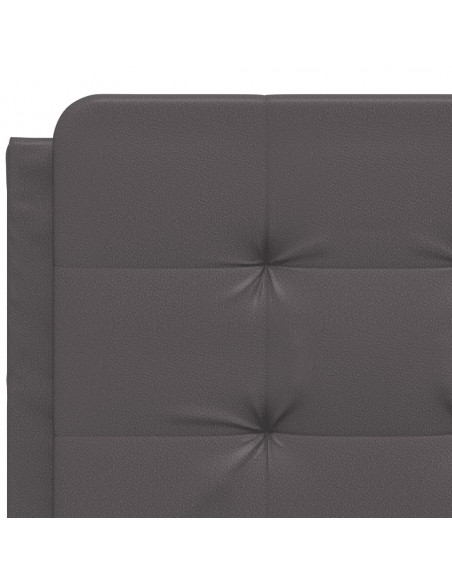 Giroletto con Testiera Grigio 140x200 cm in Similpelle