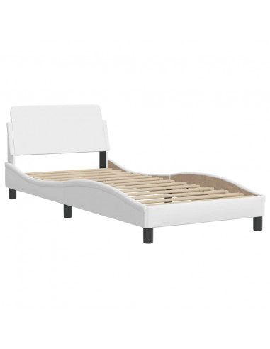 Giroletto con Testiera Bianco 100x200 cm in Similpelle