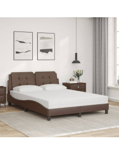 Letto con Materasso Marrone 120x200cm in Similpelle 2