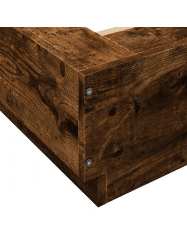 Giroletto con Luci LED Rovere Fumo 120x200 cm Legno Multistrato