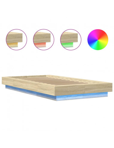 Giroletto Luci LED Rovere Sonoma 75x190 cm in Legno Multistrato