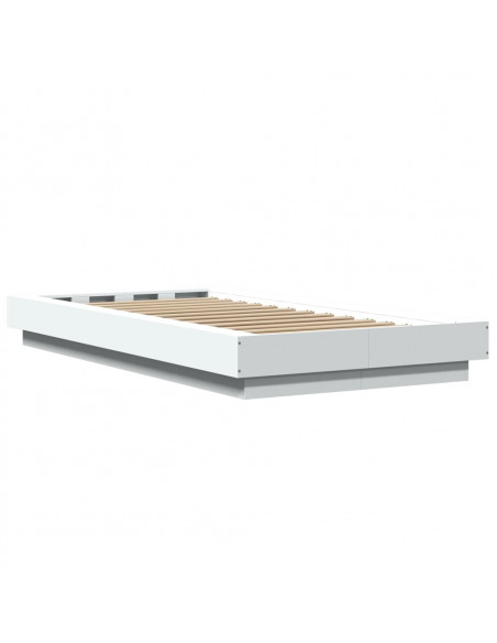 Giroletto con Luci LED Bianco 75x190 cm in Legno Multistrato