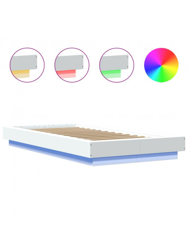 Giroletto con Luci LED Bianco 75x190 cm in Legno Multistrato