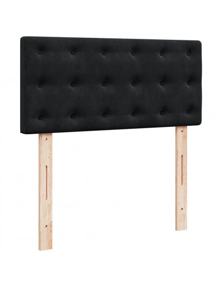 Giroletto a Molle con Materasso Nero 80x200 cm in Velluto