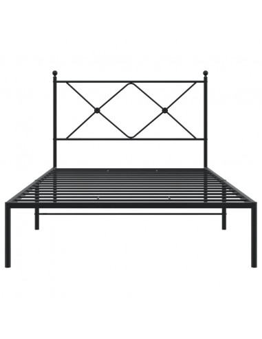 Giroletto con Testiera in Metallo Nero 100x190 cm