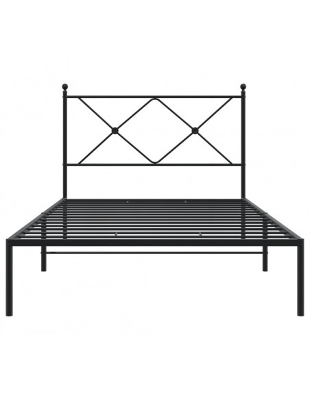 Giroletto con Testiera in Metallo Nero 100x190 cm