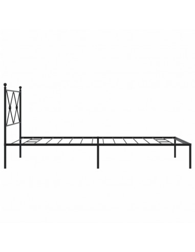 Giroletto con Testiera in Metallo Nero 100x190 cm