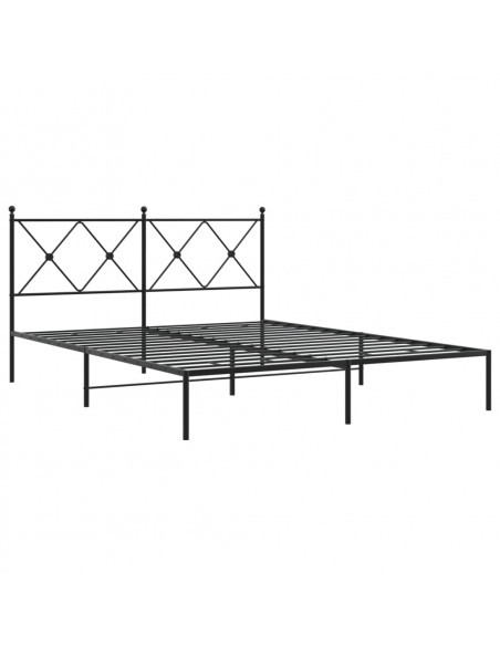 Giroletto con Testiera in Metallo Nero 160x200 cm