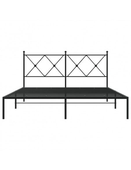 Giroletto con Testiera in Metallo Nero 160x200 cm