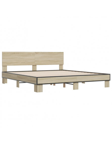 Giroletto Rovere Sonoma 180x200 cm in Legno Multistrato Metallo